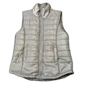 Rue21 Puffer Gray Vest Zip Polyester Women Size L